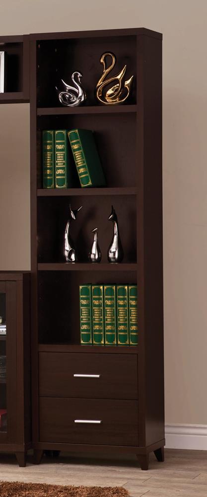 Lewes Cappuccino 2-Drawer Media Tower - 700882 - Luna Furniture - Dallas Store