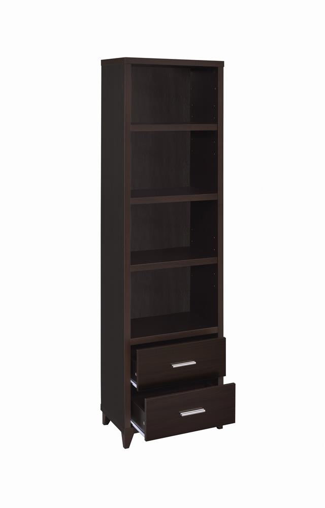 Lewes Cappuccino 2-Drawer Media Tower - 700882 - Luna Furniture - Dallas Store