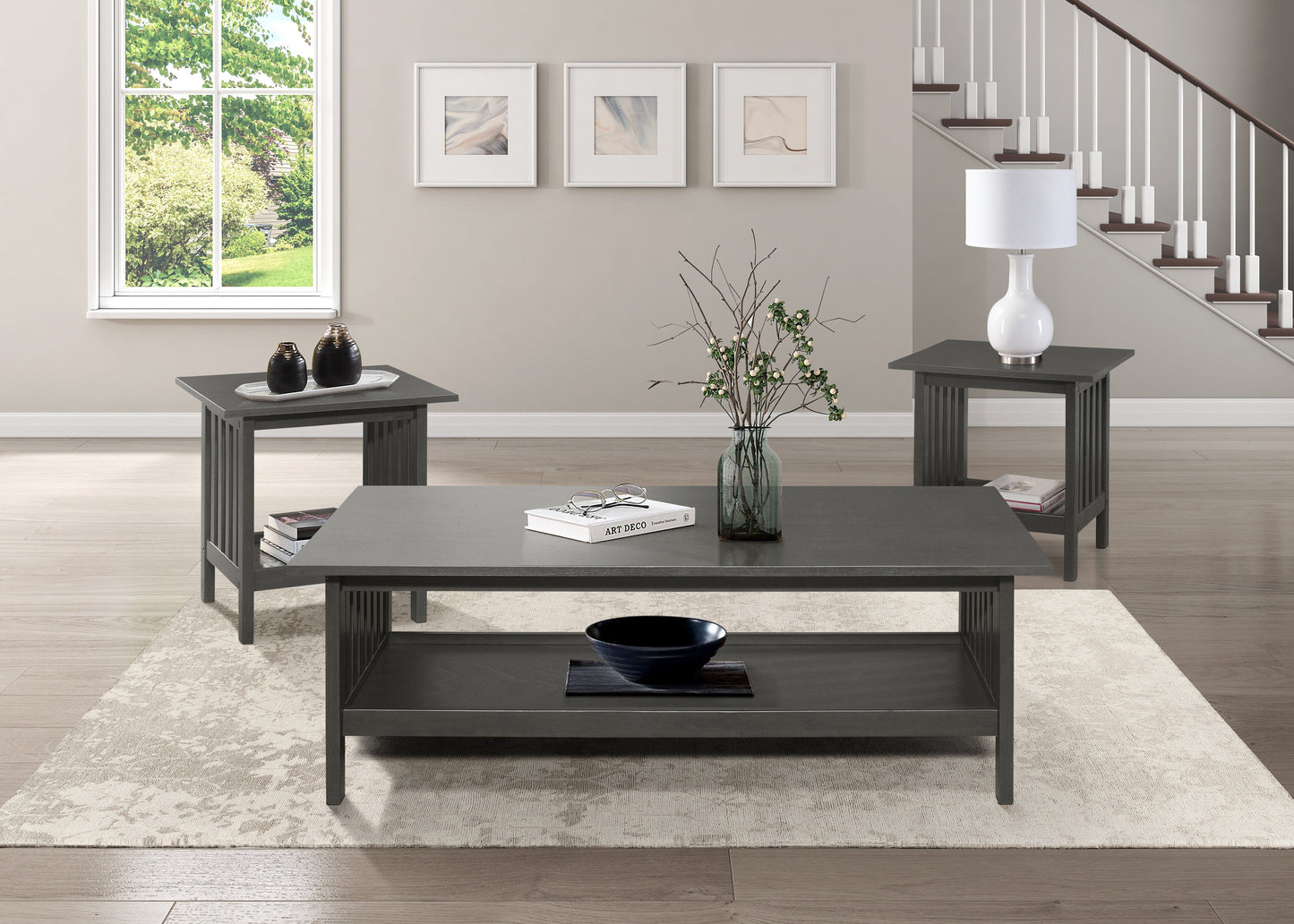 Lewiston Antique Gray 3-Piece Pack Occasional Set - 1104-31 - Luna Furniture - Dallas Store