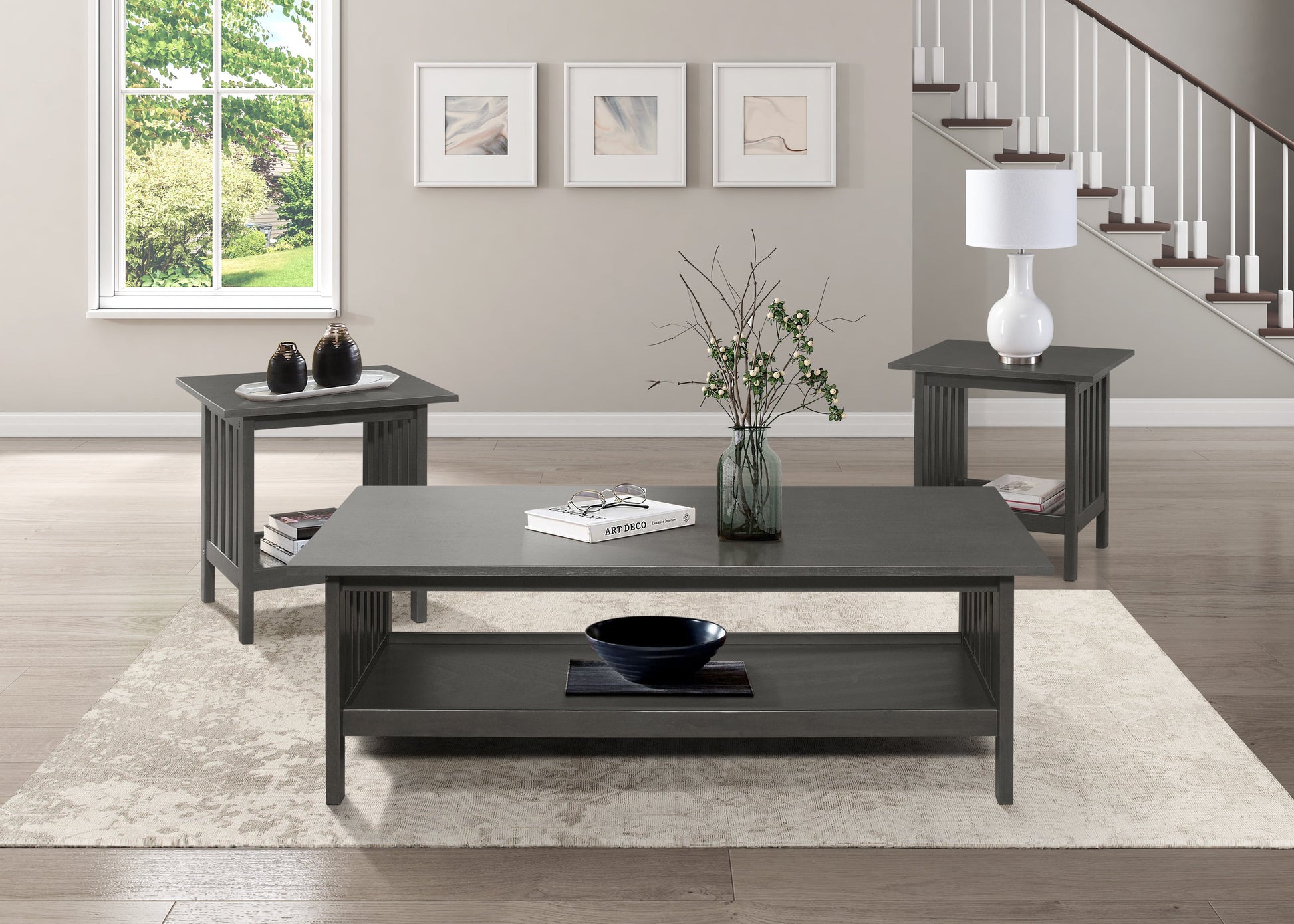Lewiston Antique Gray 3-Piece Pack Occasional Set - 1104-31 - Luna Furniture - Dallas Store