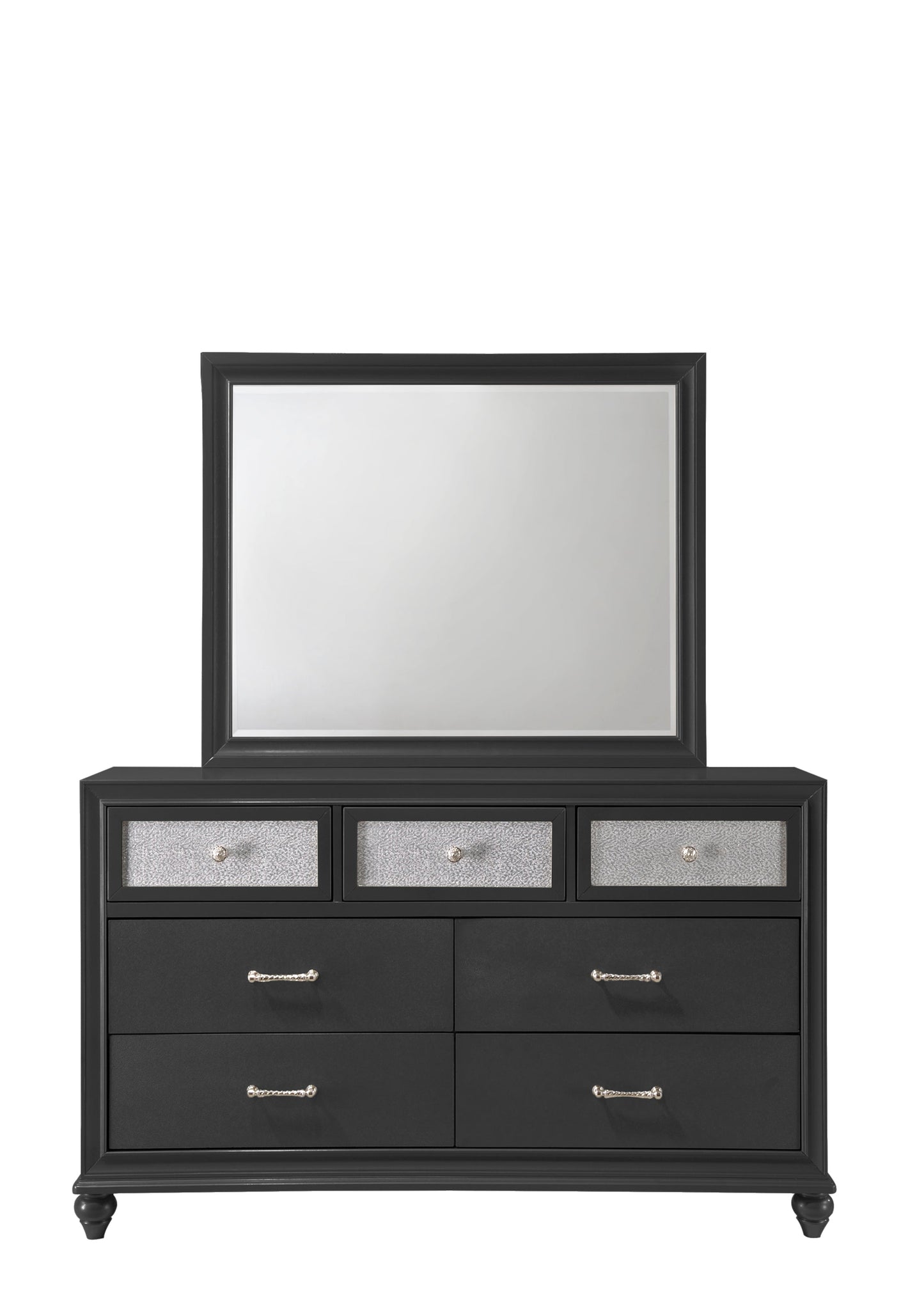 Lila Black Upholstered Panel Youth Bedroom Set - SET | B4398-T-HBFB | B4398-FT-RAIL | B4398-2 | B4398-4 - Luna Furniture - Dallas Store