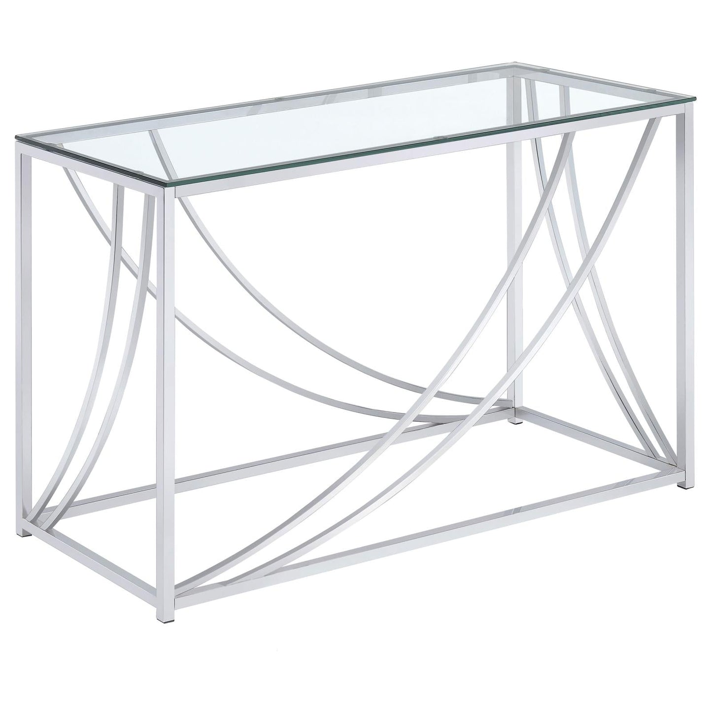 Lille Glass Top Rectangular Sofa Table Accents Chrome - 720499 - Luna Furniture - Dallas Store