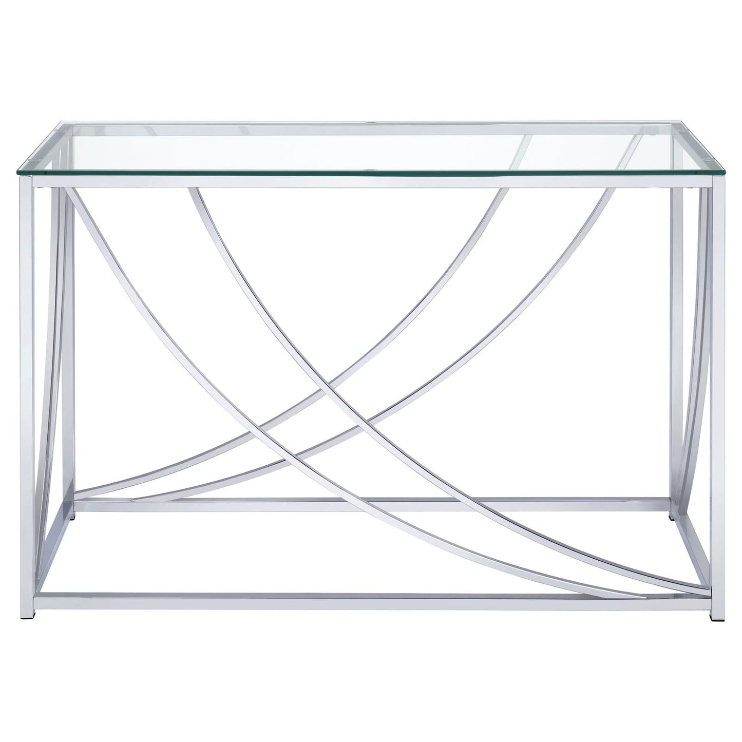 Lille Glass Top Rectangular Sofa Table Accents Chrome - 720499 - Luna Furniture - Dallas Store