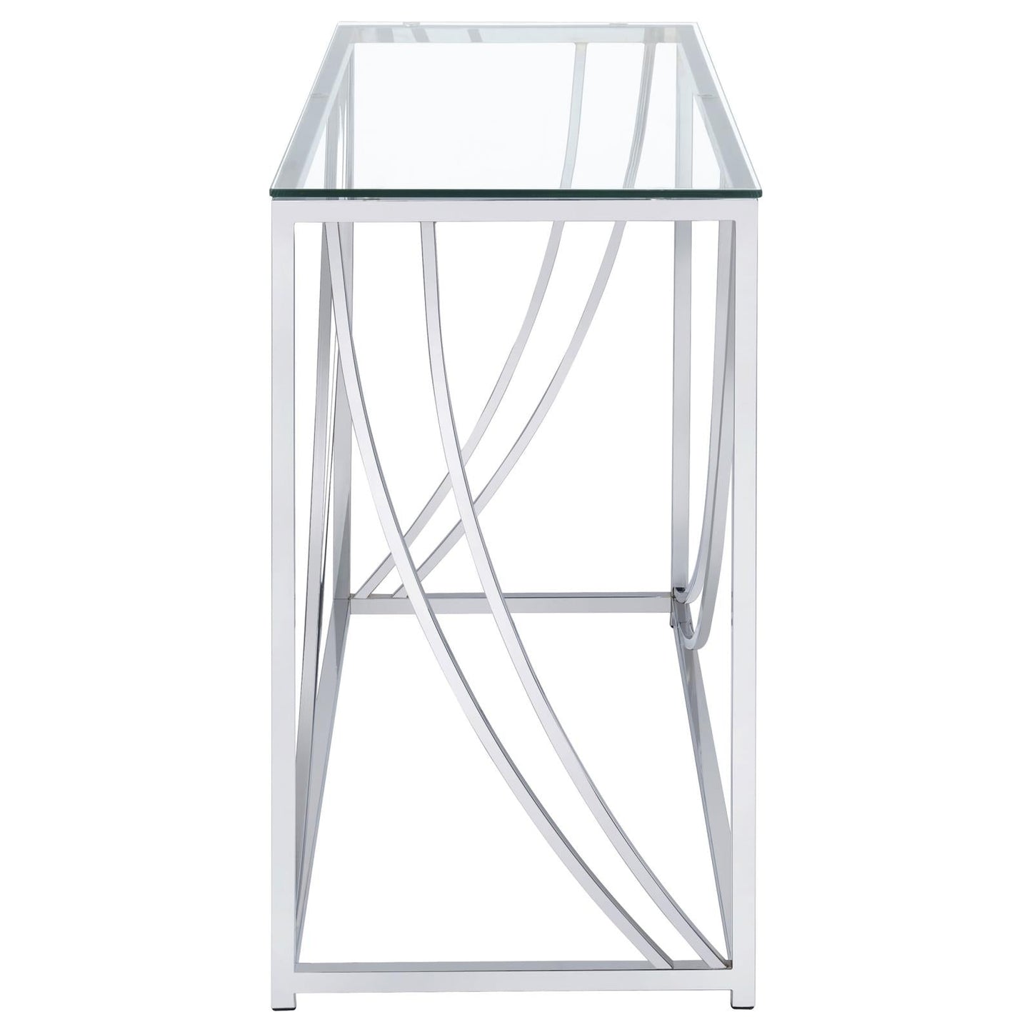 Lille Glass Top Rectangular Sofa Table Accents Chrome - 720499 - Luna Furniture - Dallas Store