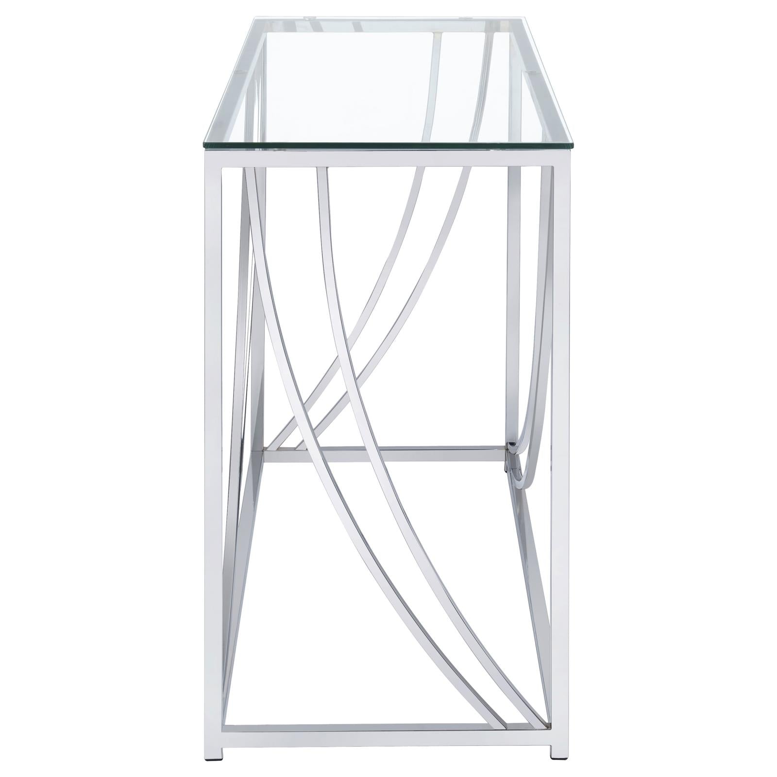 Lille Glass Top Rectangular Sofa Table Accents Chrome - 720499 - Luna Furniture - Dallas Store