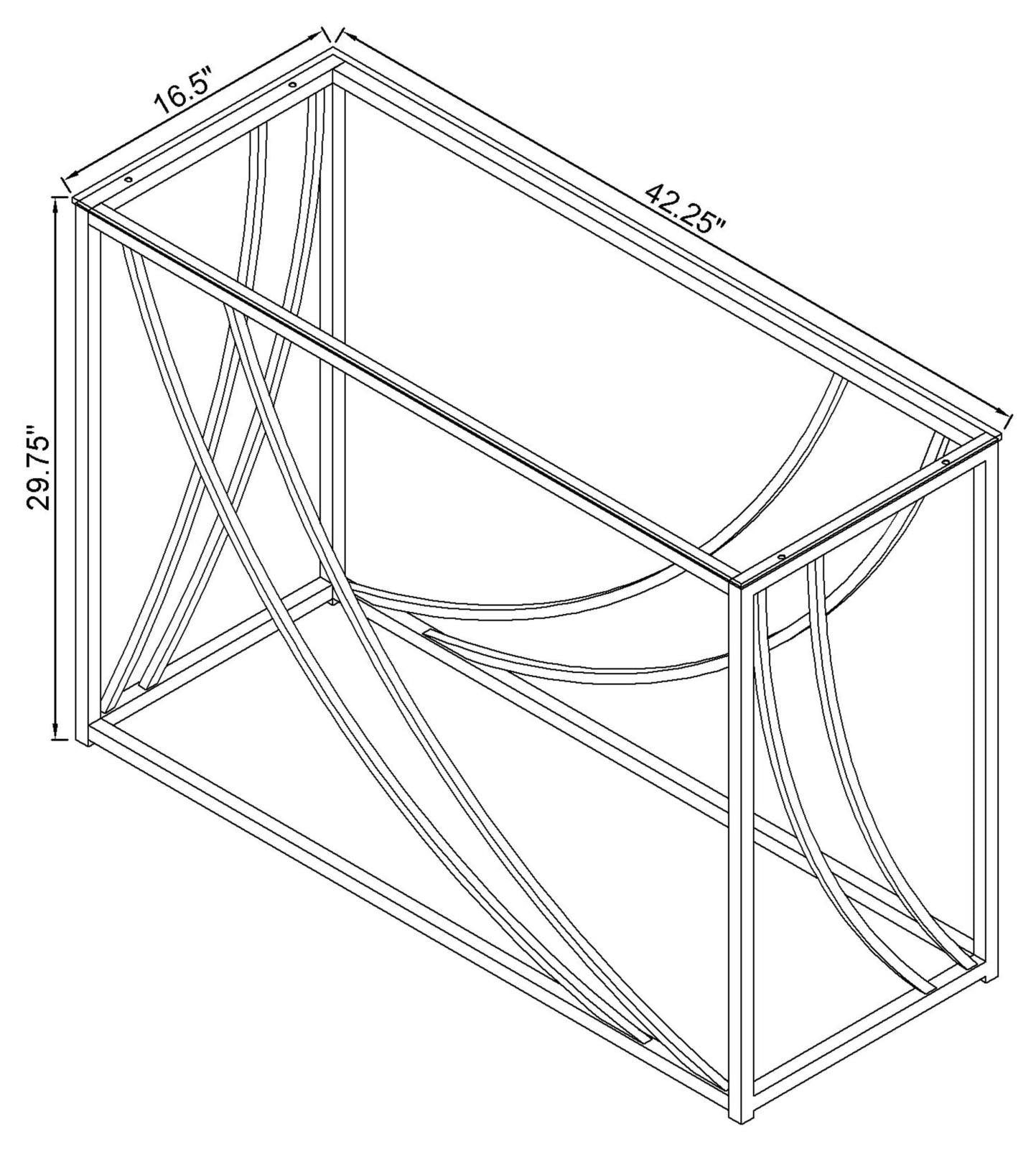 Lille Glass Top Rectangular Sofa Table Accents Chrome - 720499 - Luna Furniture - Dallas Store