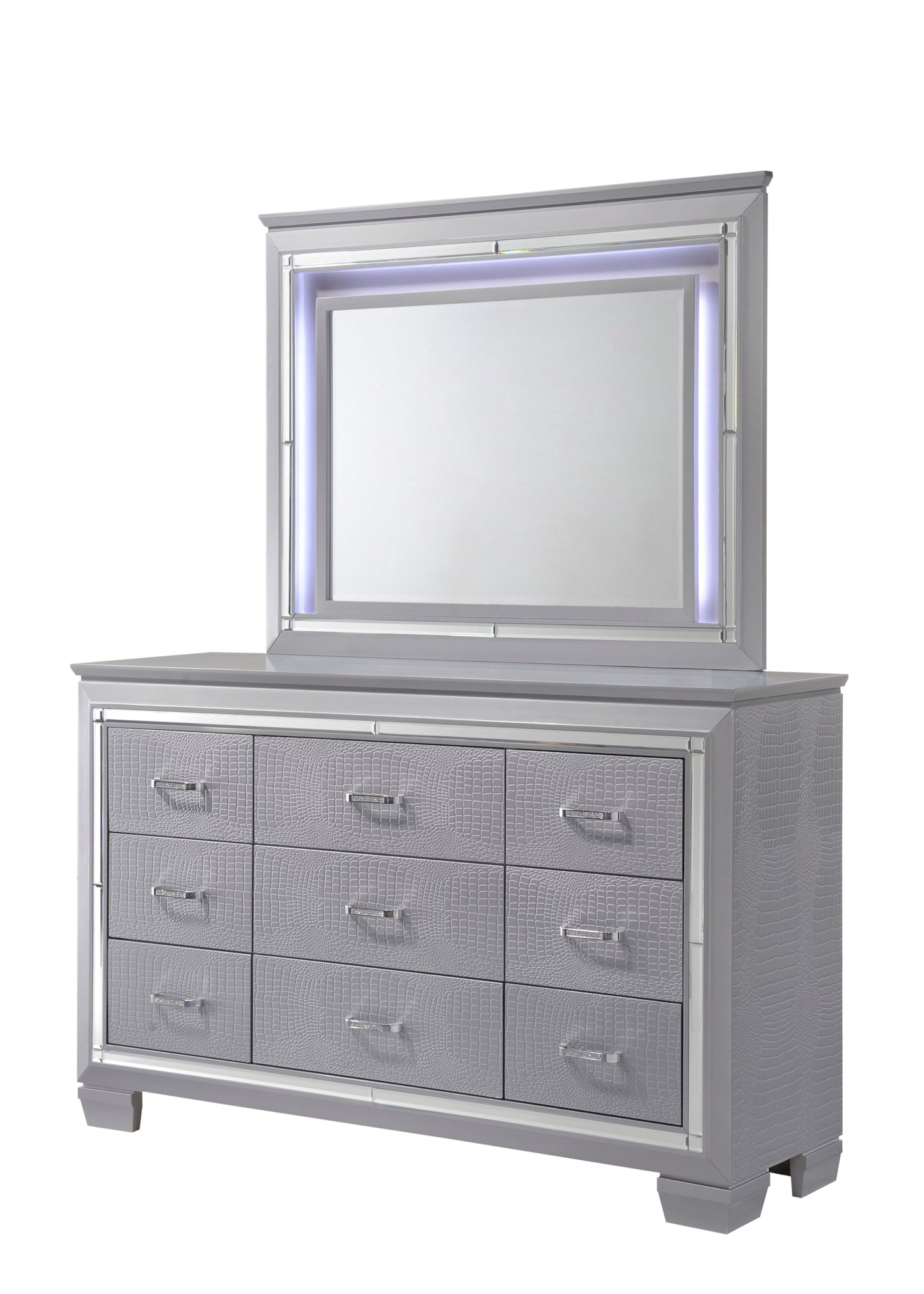 Lillian Silver Bedroom Mirror (Mirror Only) - B7100-11 - Luna Furniture - Dallas Store
