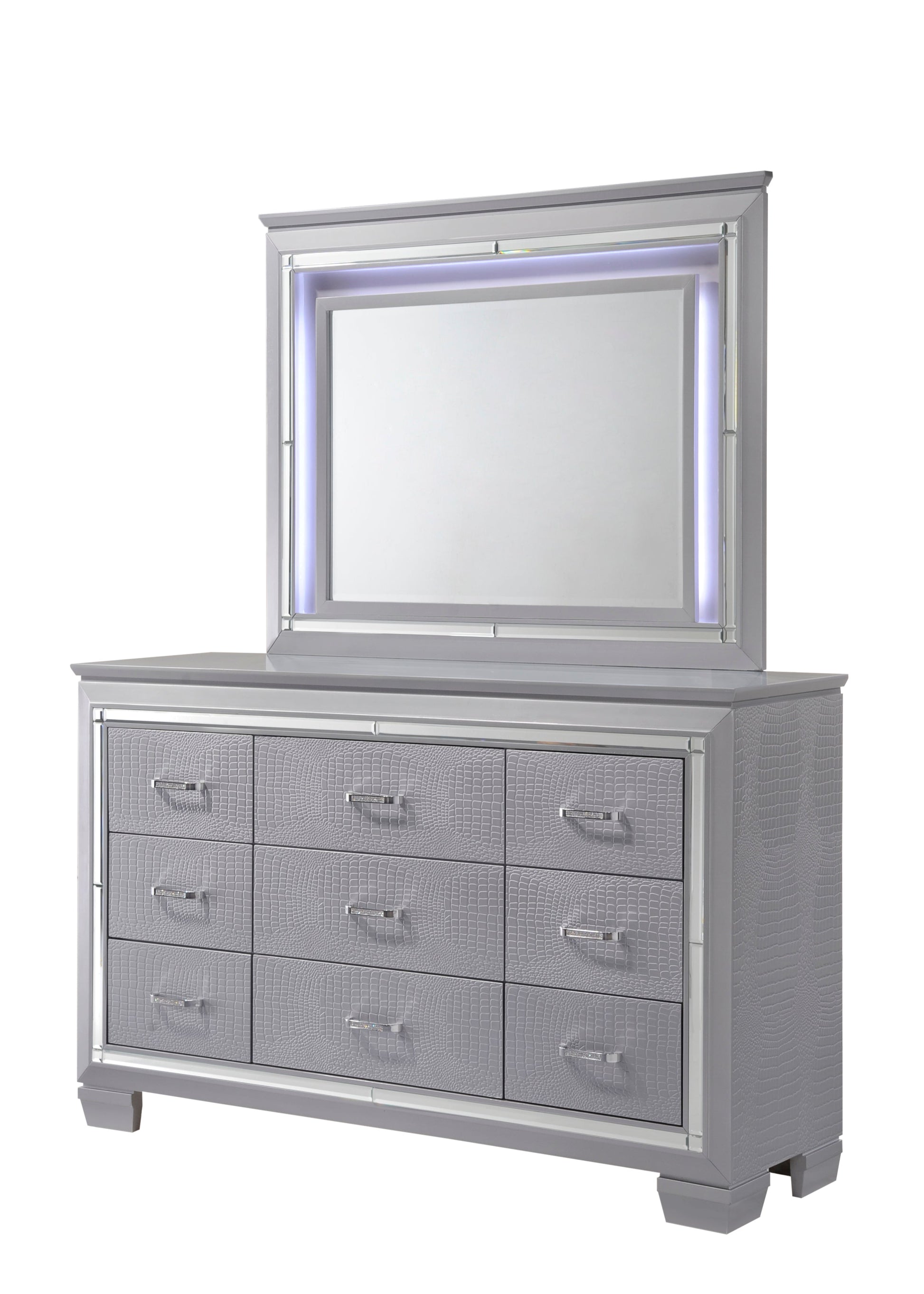 Lillian Silver Bedroom Mirror (Mirror Only) - B7100-11 - Luna Furniture - Dallas Store
