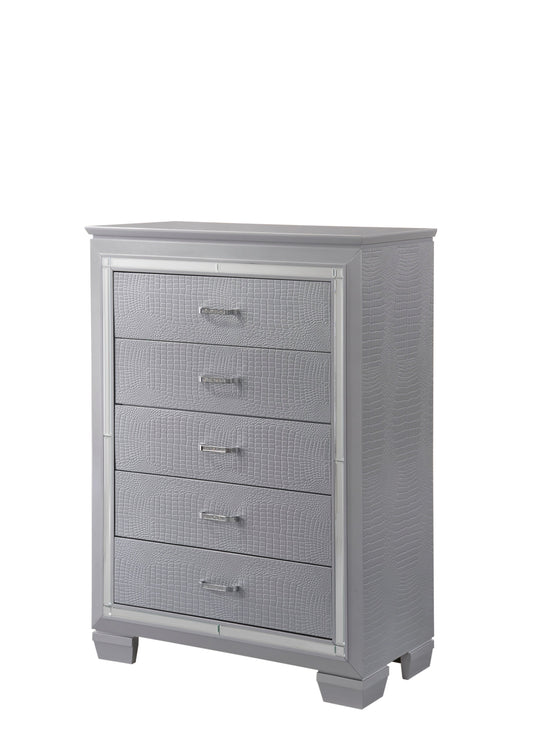 Lillian Silver Chest - B7100-4 - Luna Furniture - Dallas Store