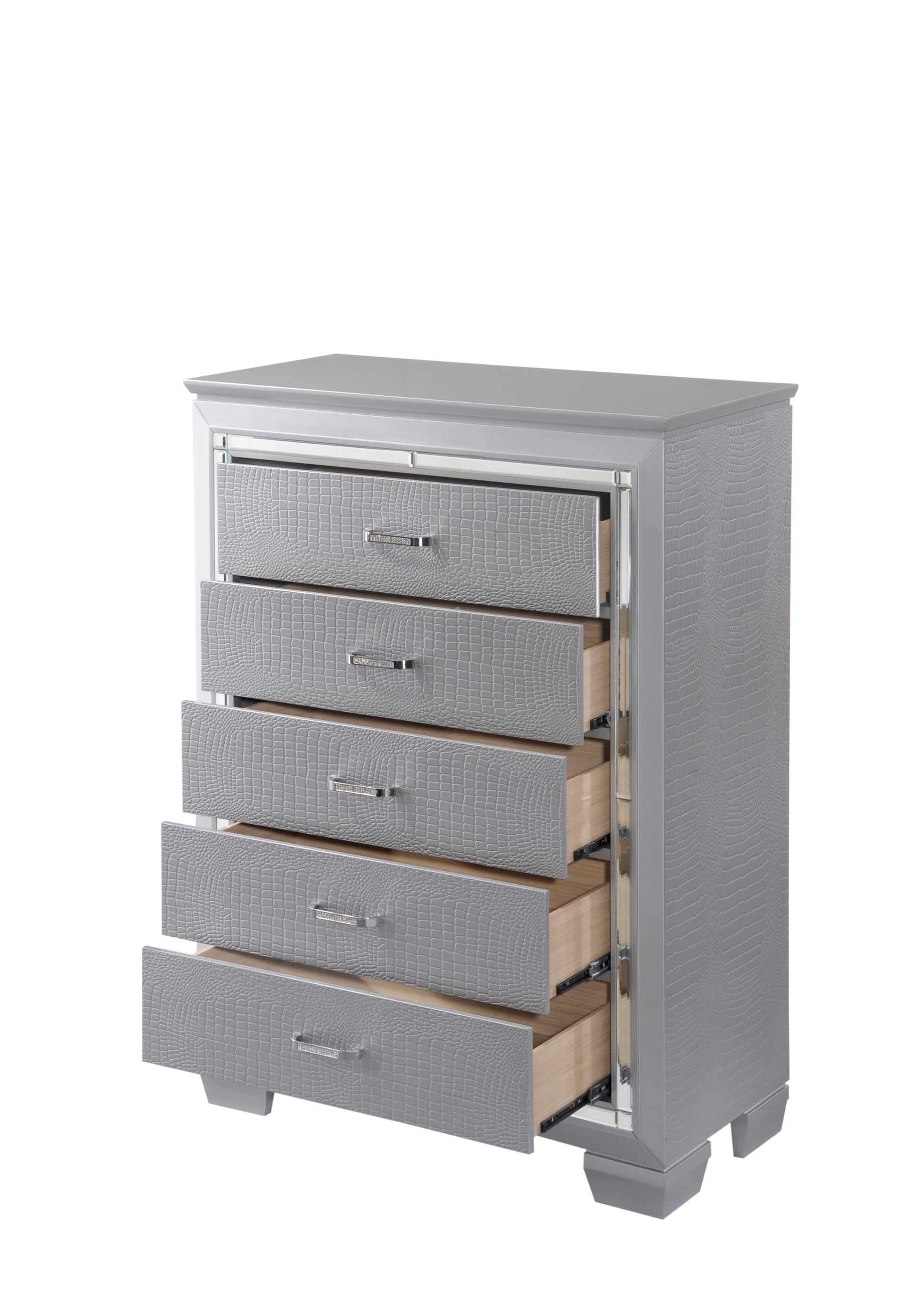Lillian Silver Chest - B7100-4 - Luna Furniture - Dallas Store