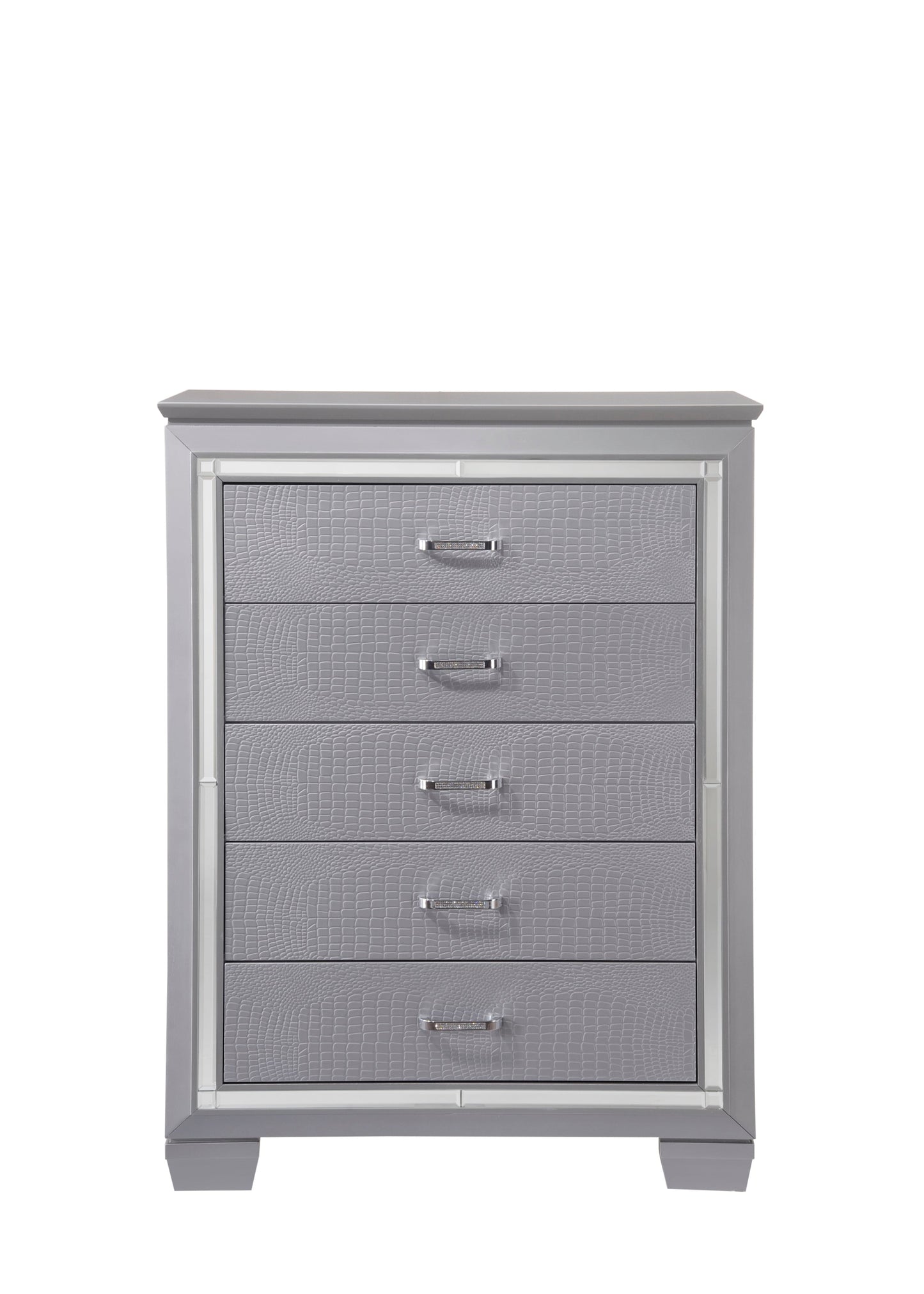 Lillian Silver LED Upholestered Bedroom Set - SET | B7100-Q-HB | B7100-Q-FB | B7100-KQ-RAIL | B7100-1 | B7100-11 - Luna Furniture - Dallas Store