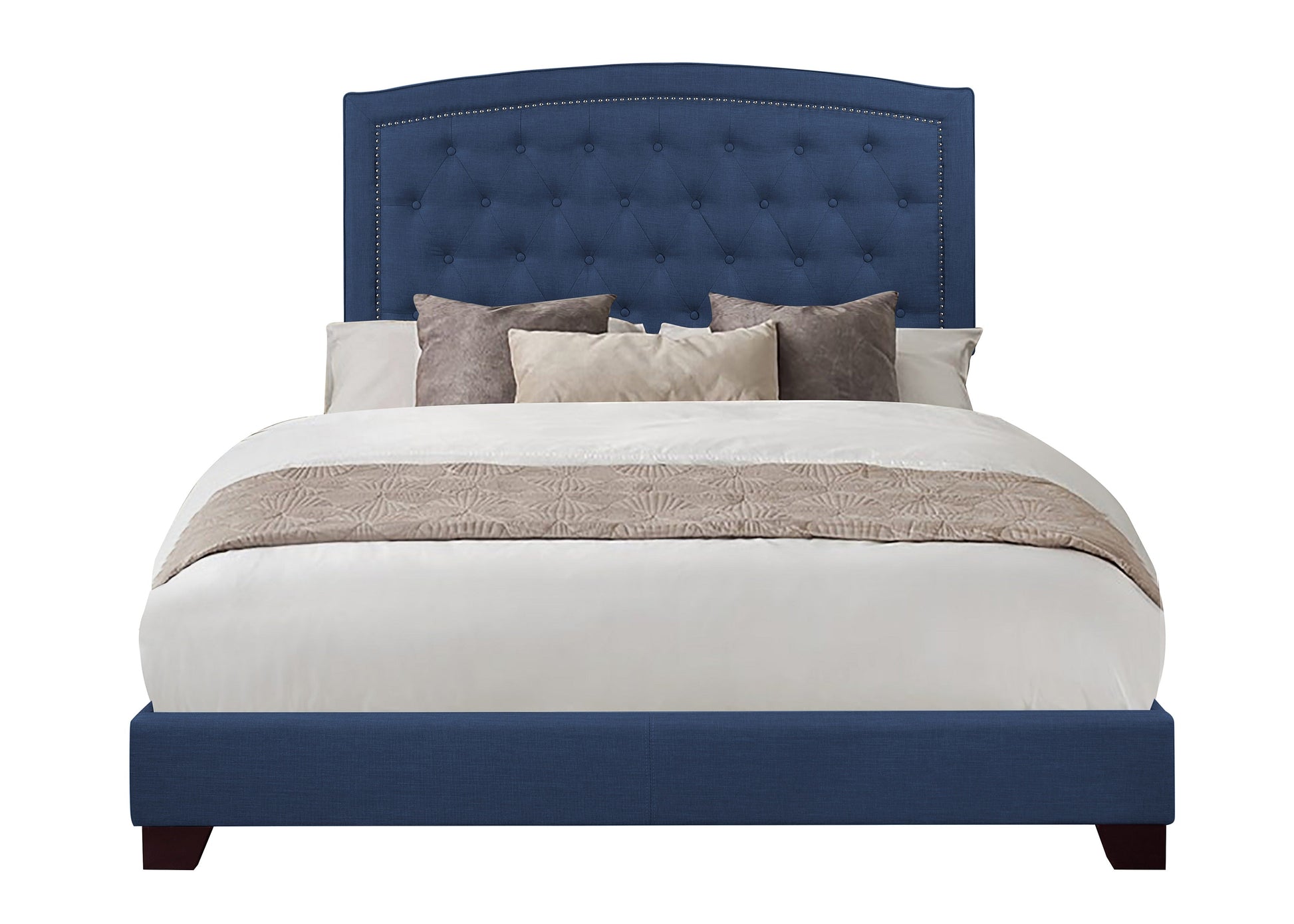 Linda Blue Full Upholstered Bed - SH275FBLU-1 - Luna Furniture - Dallas Store