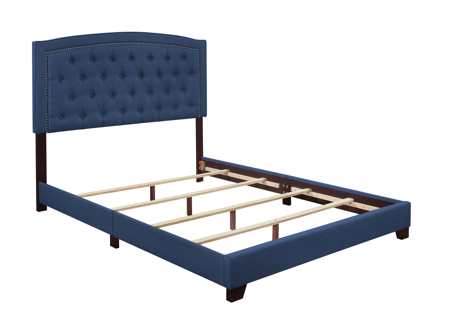 Linda Blue King Upholstered Bed - SH275KBLU-1 - Luna Furniture - Dallas Store