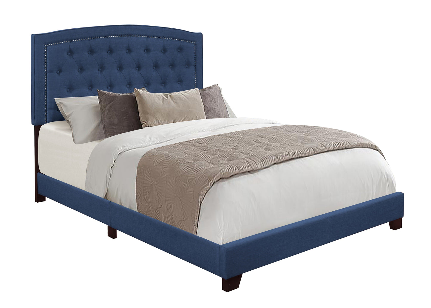 Linda Blue Queen Upholstered Bed - SH275BLU-1 - Luna Furniture - Dallas Store