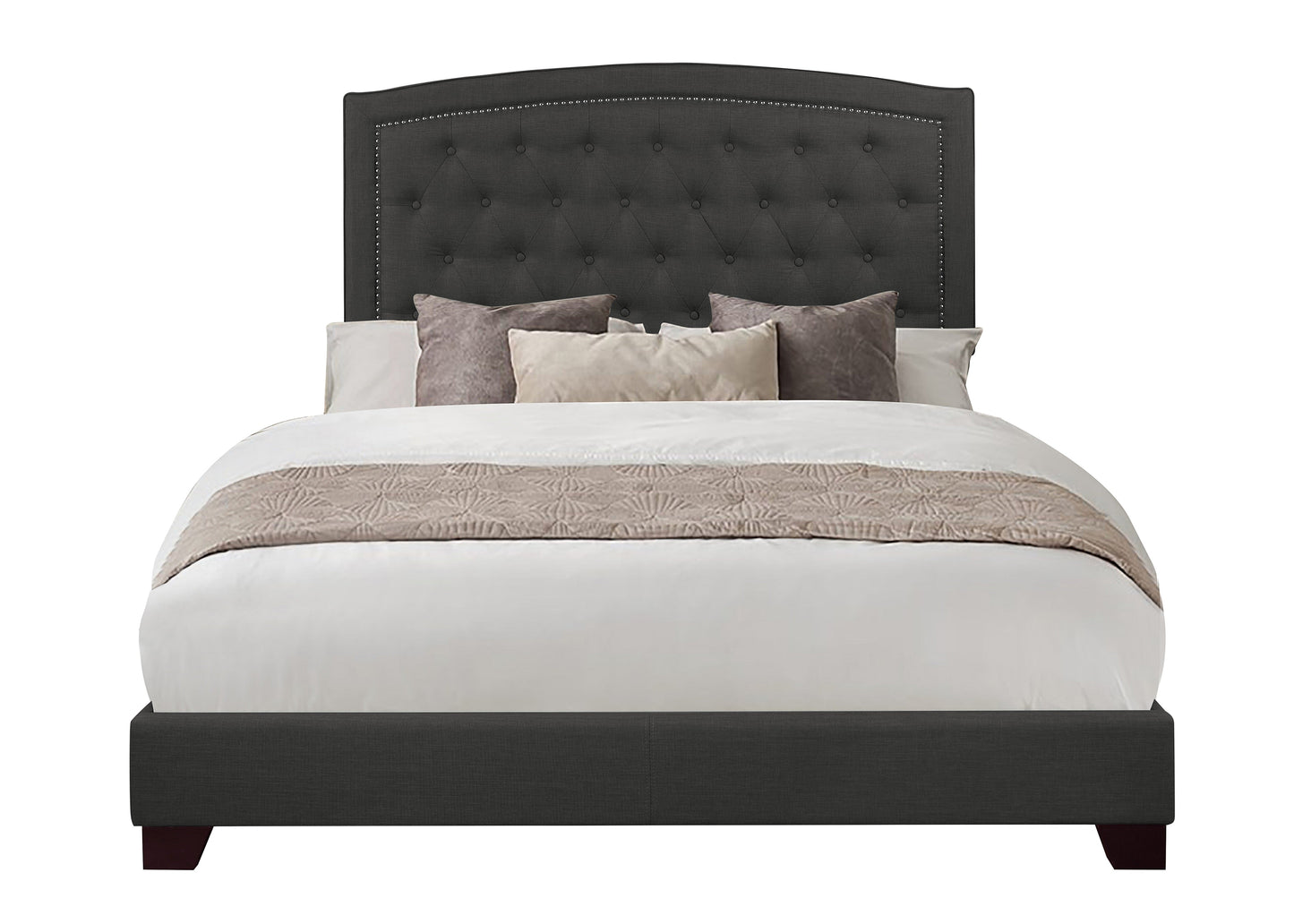 Linda Dark Gray Full Upholstered Bed - SH275FDGR-1 - Luna Furniture - Dallas Store