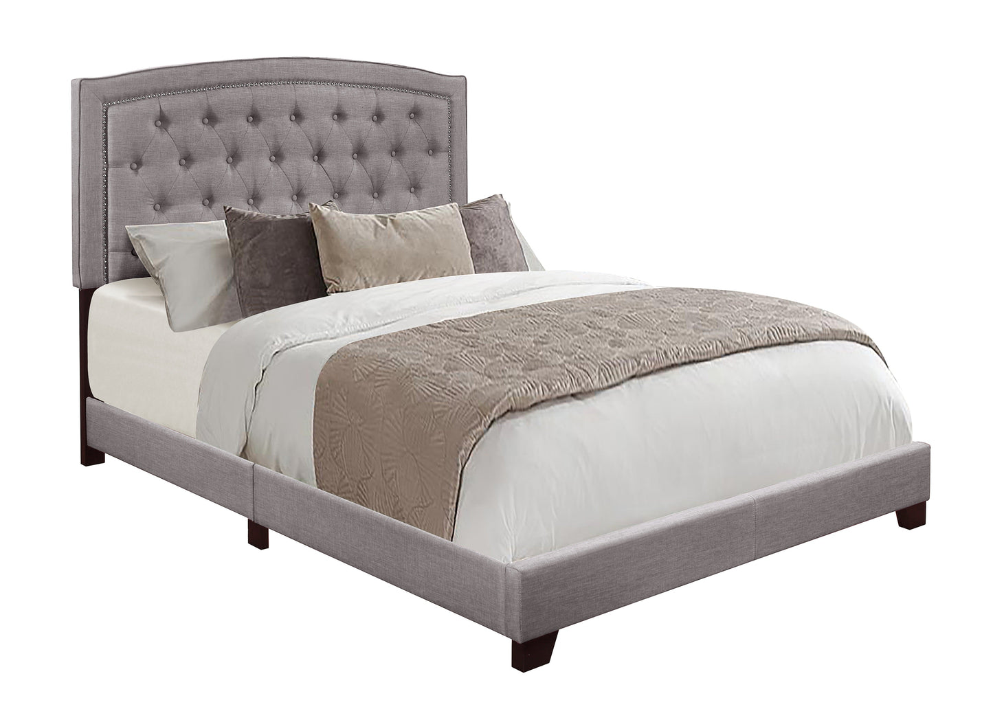 Linda Gray King Upholstered Bed - SH275KGRY-1 - Luna Furniture - Dallas Store