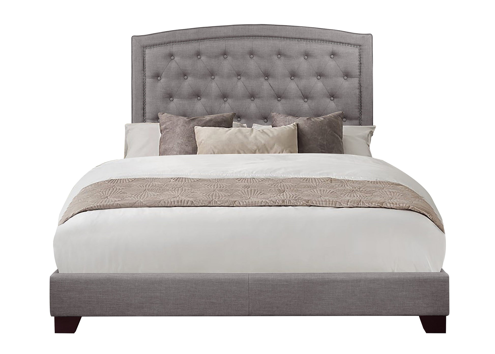 Linda Gray Queen Upholstered Bed - SH275GRY-1 - Luna Furniture - Dallas Store