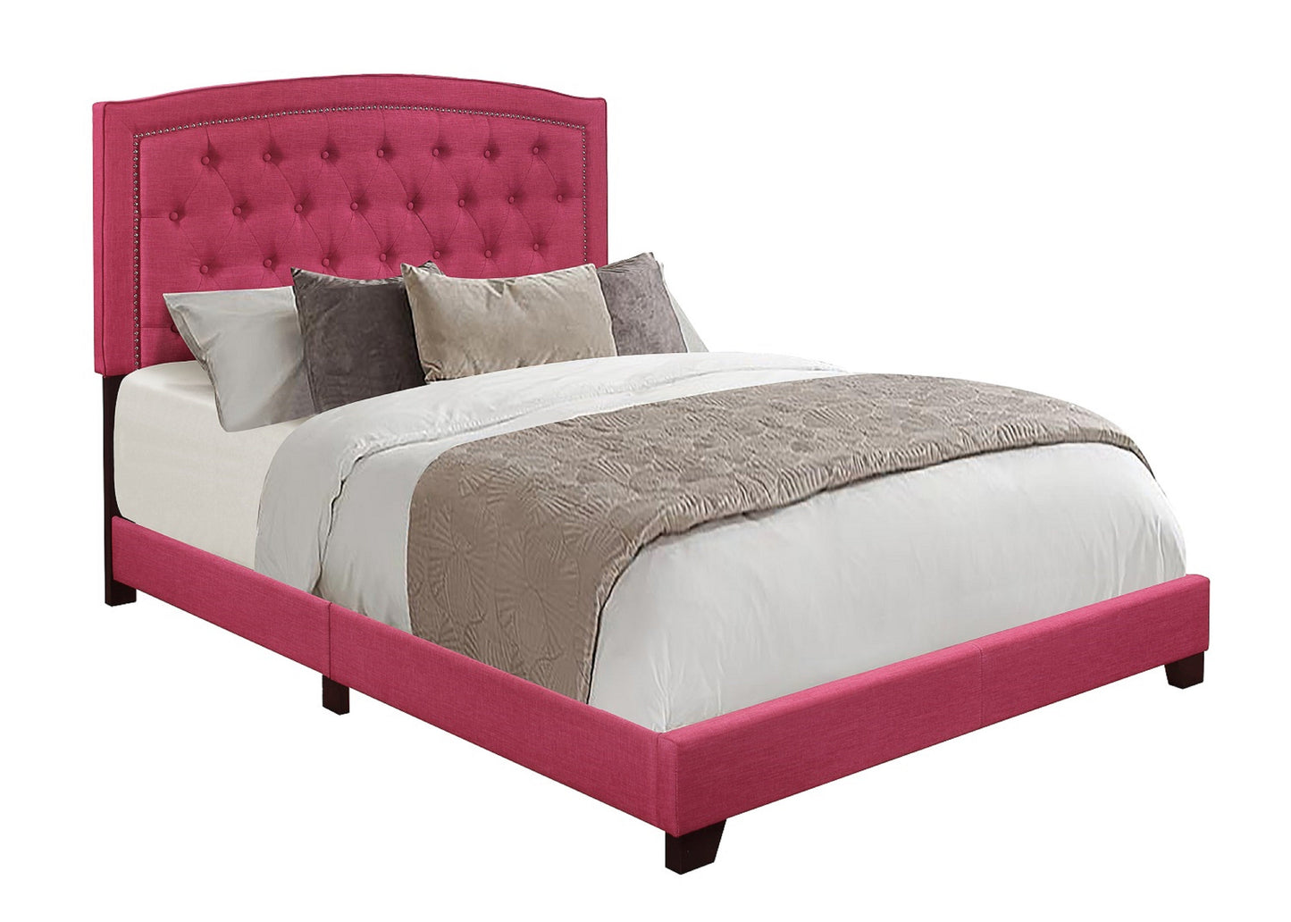 Linda Pink Full Upholstered Bed - SH275FPNK-1 - Luna Furniture - Dallas Store