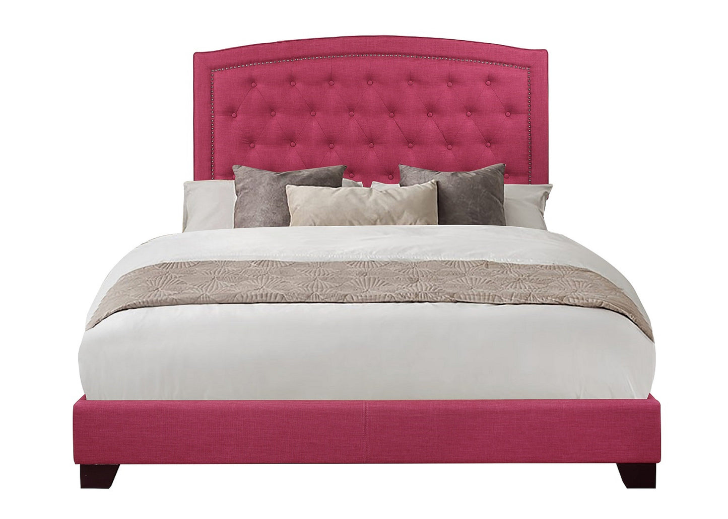 Linda Pink King Upholstered Bed - SH275KPNK-1 - Luna Furniture - Dallas Store
