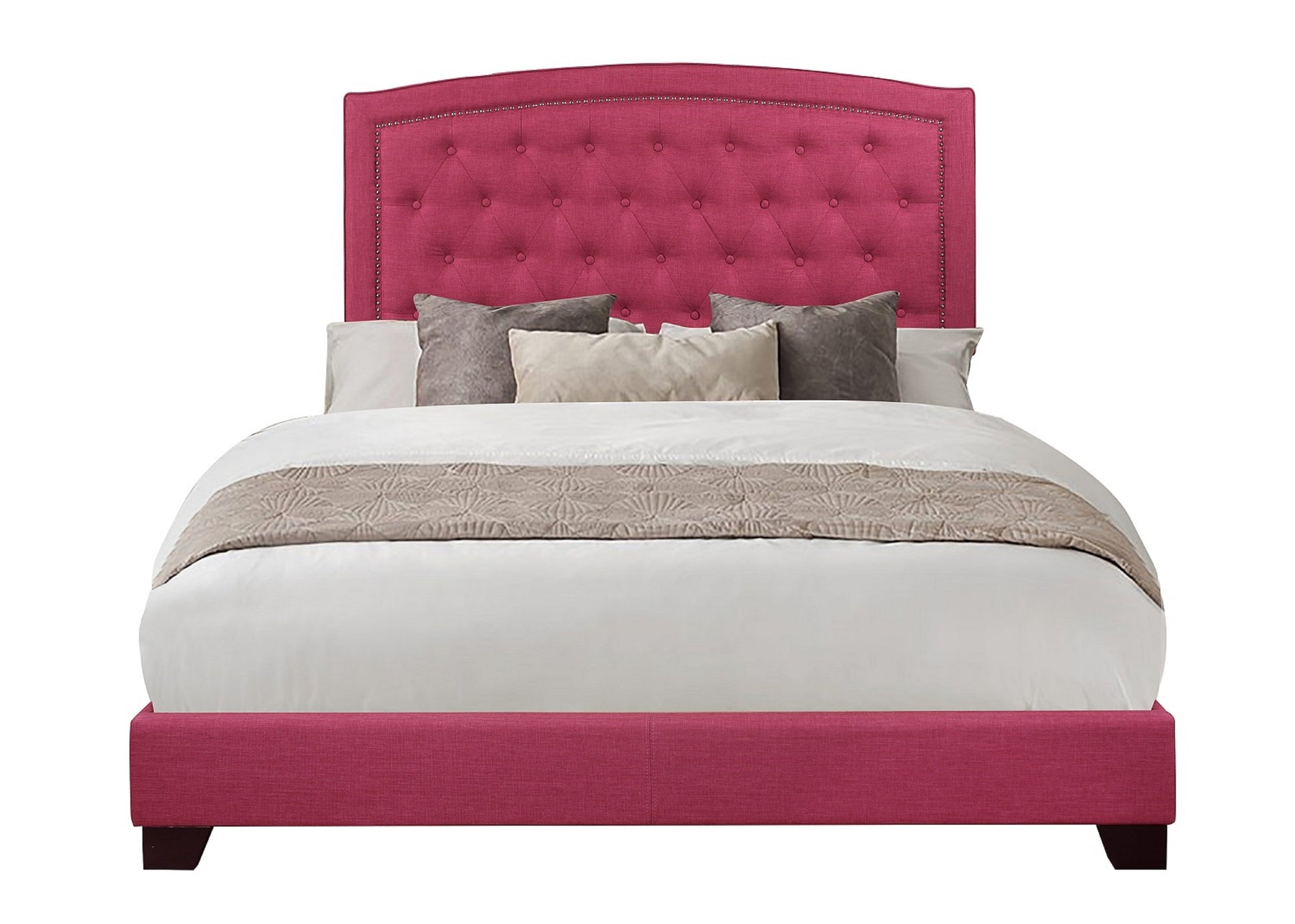 Linda Pink King Upholstered Bed - SH275KPNK-1 - Luna Furniture - Dallas Store
