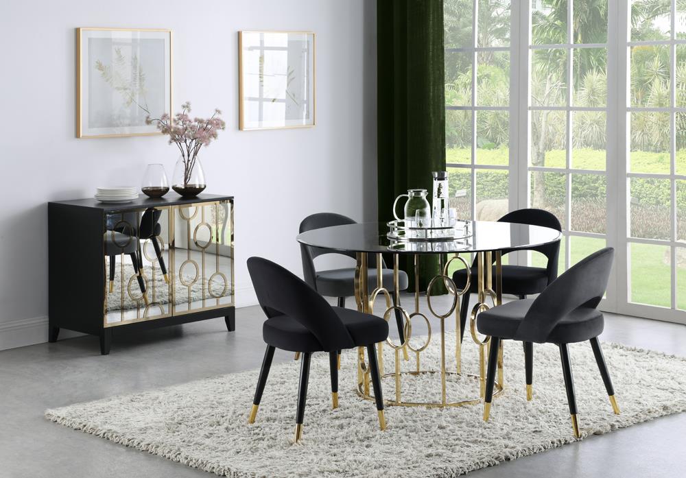 Lindsey Black Arched Back Upholstered Side Chairs, Set of 2 - 193562 - Luna Furniture - Dallas Store