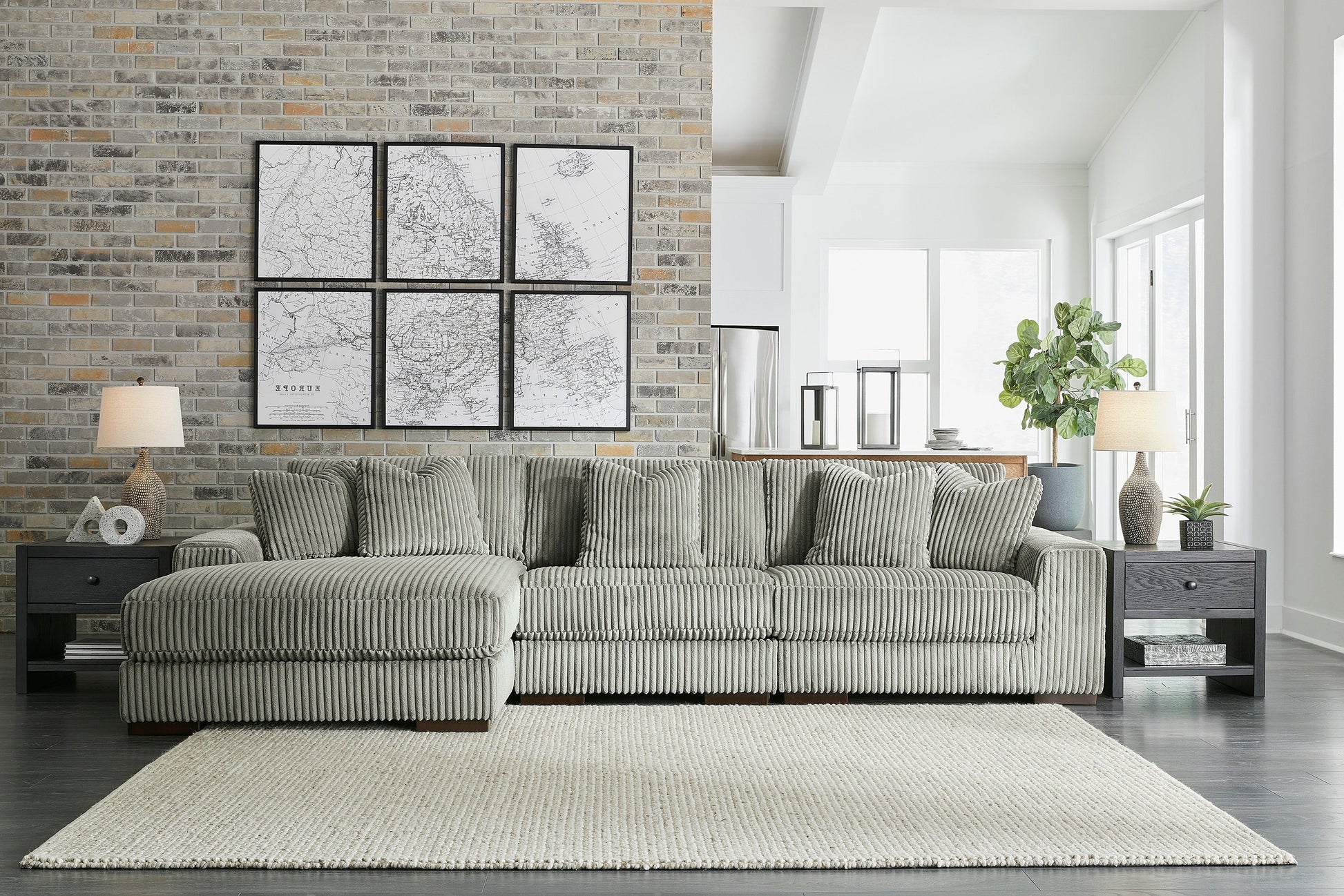 Lindyn Fog 3-Piece LAF Sectional - SET | 2110516 | 2110565 | 2110546 - Luna Furniture - Dallas Store