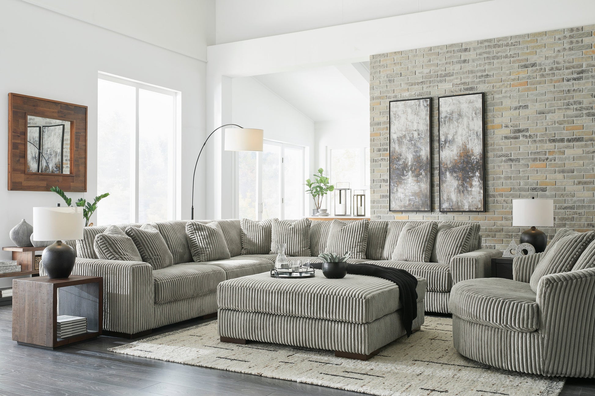 Lindyn Fog 5-Piece Sectional - SET | 2110564 | 2110565 | 2110577 | 2110546(2) - Luna Furniture - Dallas Store