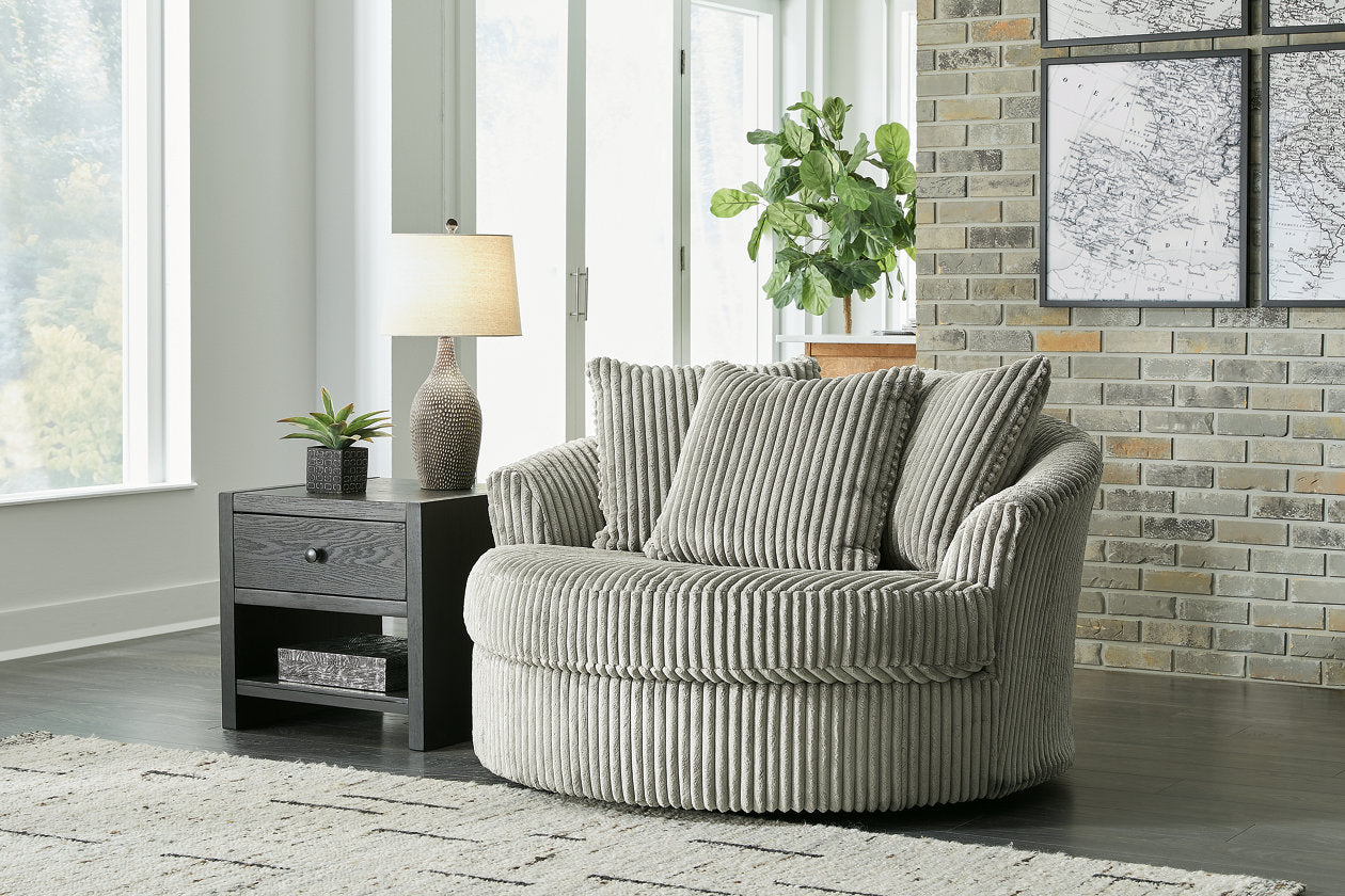 Lindyn Fog Oversized Swivel Accent Chair - 2110521 - Luna Furniture - Dallas Store
