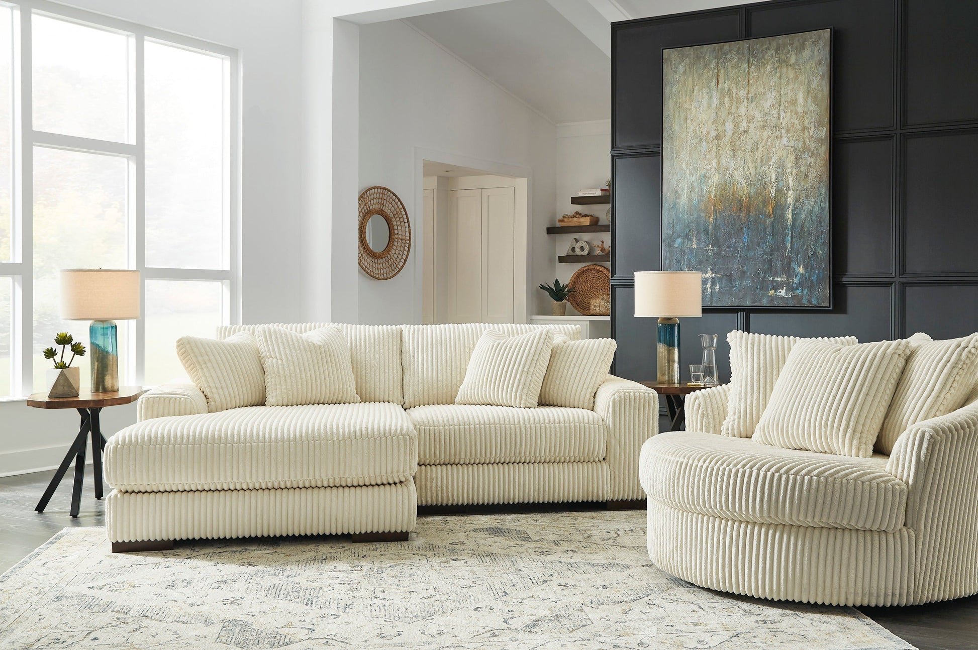 Lindyn Ivory 2-Piece LAF Sofa Chaise - SET | 2110416 | 2110465 - Luna Furniture - Dallas Store