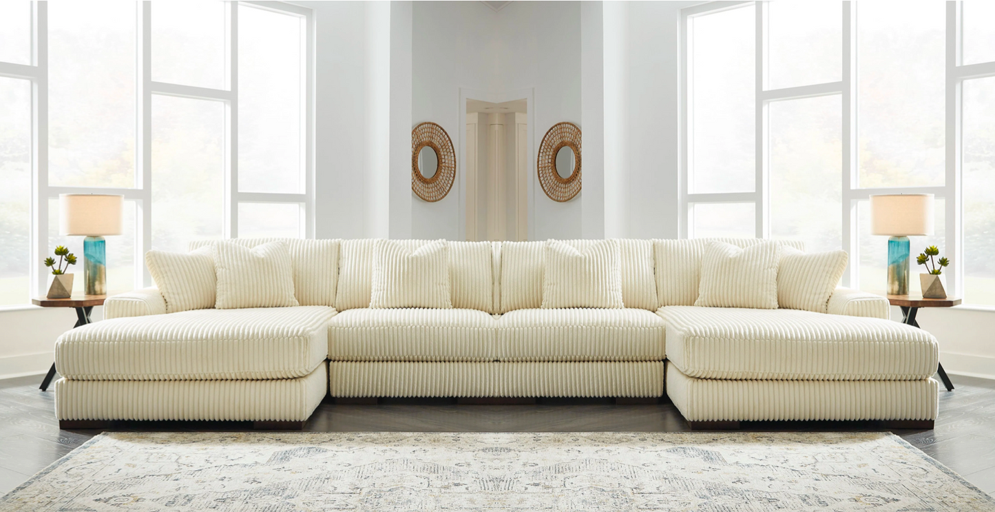 Lindyn Ivory Double Chaise Sectional - SET | 2110417 | 2110446 | 2110446 | 2110416 - Luna Furniture - Dallas Store