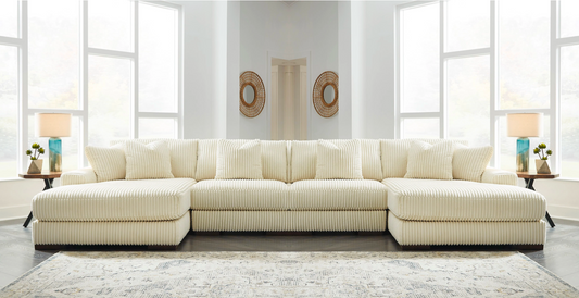 Lindyn Ivory Double Chaise Sectional - SET | 2110417 | 2110446 | 2110446 | 2110416 - Luna Furniture - Dallas Store