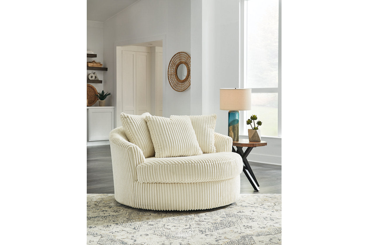 Lindyn Ivory Oversized Swivel Accent Chair - 2110421 - Luna Furniture - Dallas Store