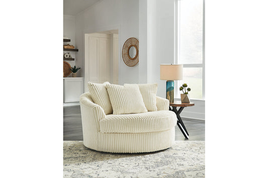 Lindyn Ivory Oversized Swivel Accent Chair - 2110421 - Luna Furniture - Dallas Store