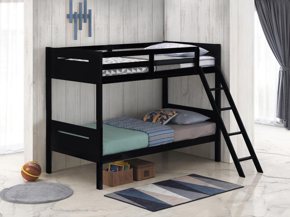 Littleton Black Twin/Twin Bunk Bed - 405051BLK - Luna Furniture - Dallas Store