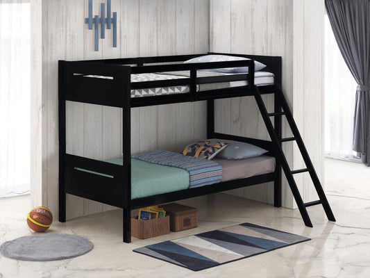 Littleton Black Twin/Twin Bunk Bed - 405051BLK - Luna Furniture - Dallas Store