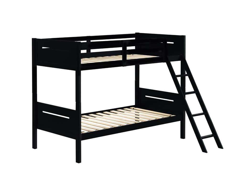 Littleton Black Twin/Twin Bunk Bed - 405051BLK - Luna Furniture - Dallas Store