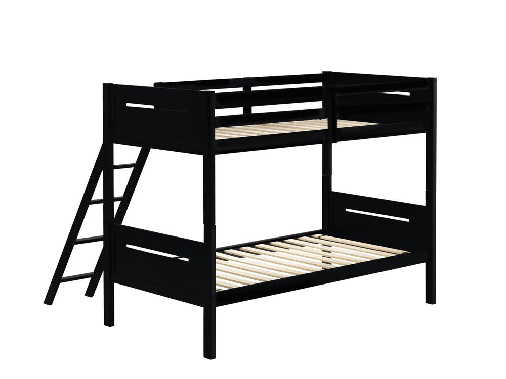 Littleton Black Twin/Twin Bunk Bed - 405051BLK - Luna Furniture - Dallas Store
