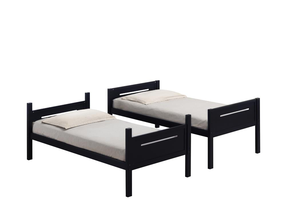 Littleton Black Twin/Twin Bunk Bed - 405051BLK - Luna Furniture - Dallas Store