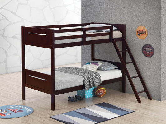 Littleton Espresso Twin/Twin Bunk Bed - 405051BRN - Luna Furniture - Dallas Store