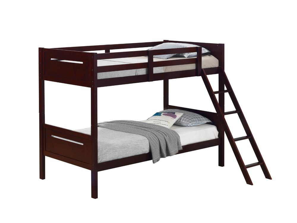 Littleton Espresso Twin/Twin Bunk Bed - 405051BRN - Luna Furniture - Dallas Store
