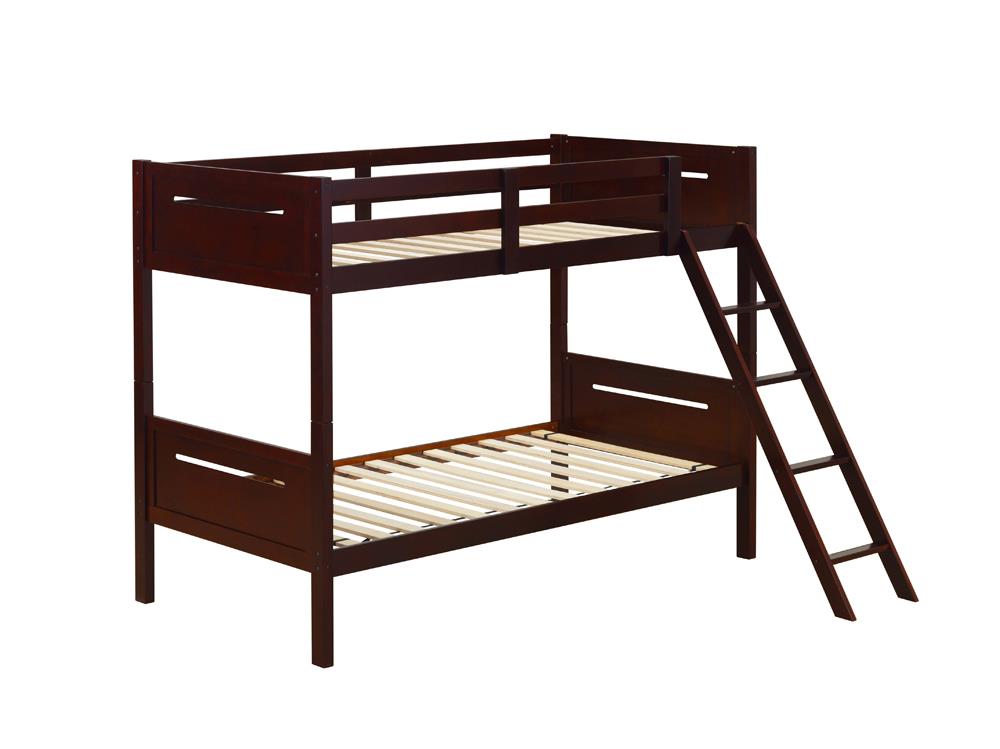Littleton Espresso Twin/Twin Bunk Bed - 405051BRN - Luna Furniture - Dallas Store