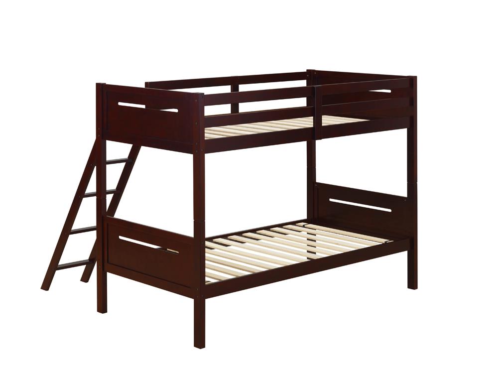 Littleton Espresso Twin/Twin Bunk Bed - 405051BRN - Luna Furniture - Dallas Store