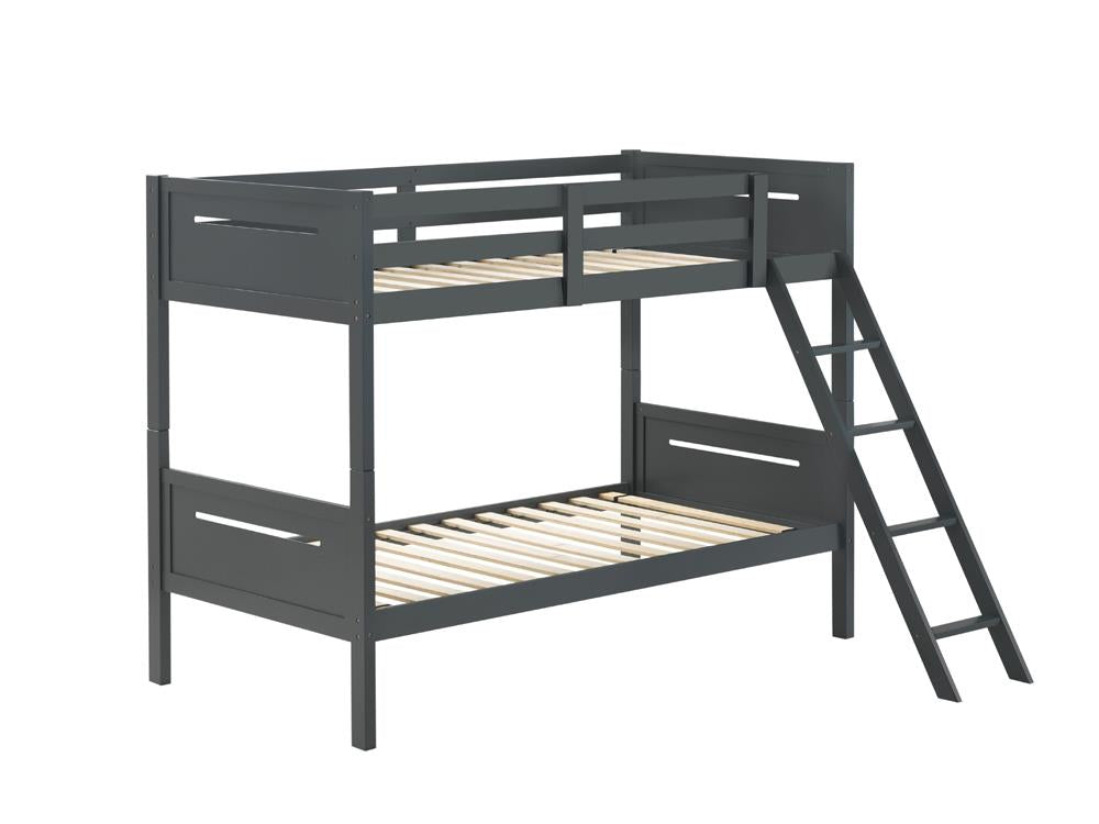 Littleton Gray Twin/Twin Bunk Bed - 405051GRY - Luna Furniture - Dallas Store
