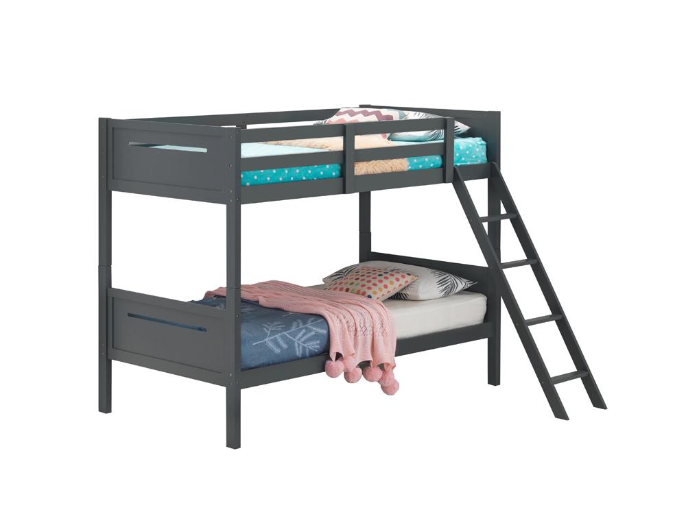 Littleton Gray Twin/Twin Bunk Bed - 405051GRY - Luna Furniture - Dallas Store