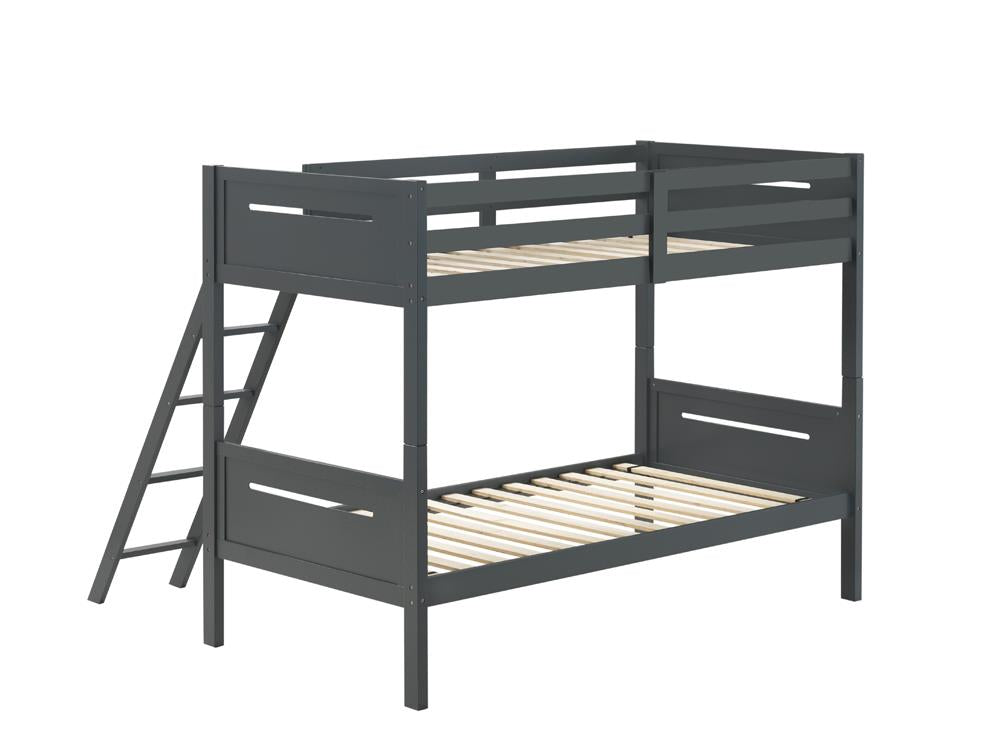 Littleton Gray Twin/Twin Bunk Bed - 405051GRY - Luna Furniture - Dallas Store