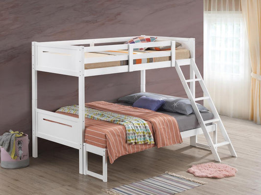 Littleton White Twin/Full Bunk Bed - 405052WHT - Luna Furniture - Dallas Store