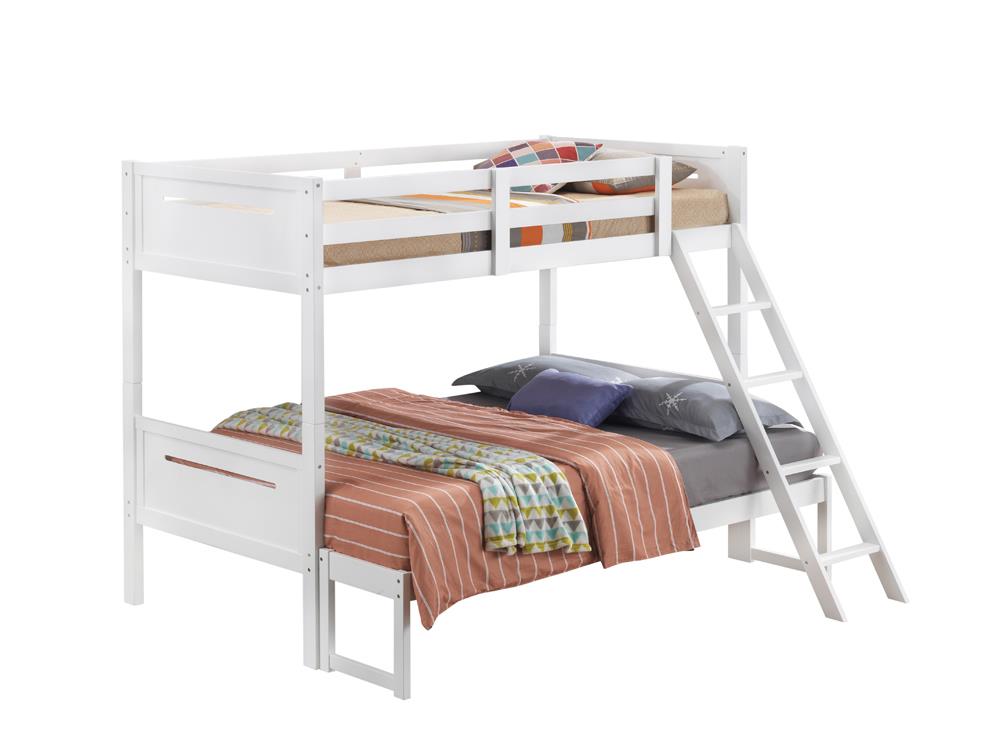Littleton White Twin/Full Bunk Bed - 405052WHT - Luna Furniture - Dallas Store