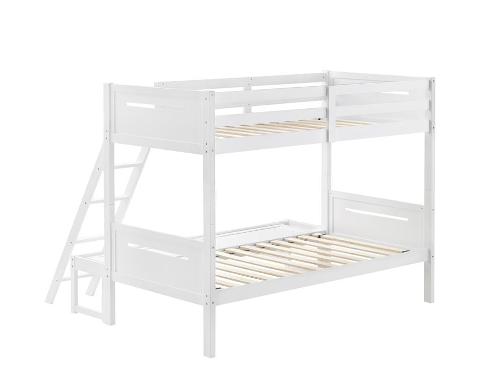 Littleton White Twin/Full Bunk Bed - 405052WHT - Luna Furniture - Dallas Store