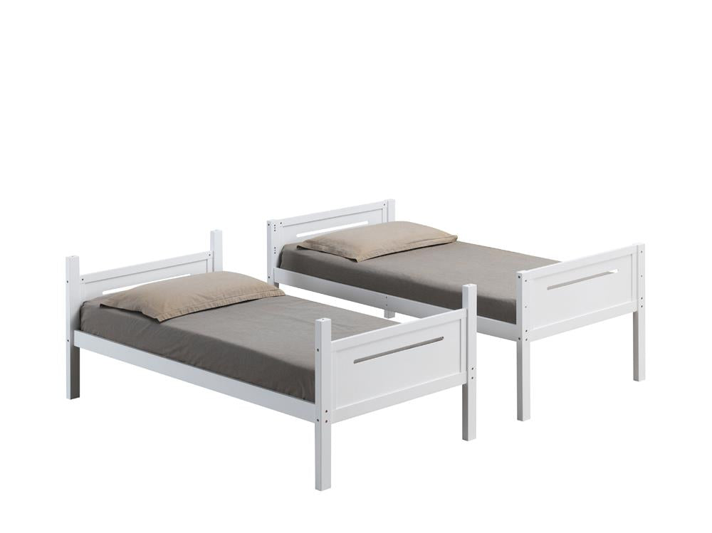 Littleton White Twin/Twin Bunk Bed - 405051WHT - Luna Furniture - Dallas Store