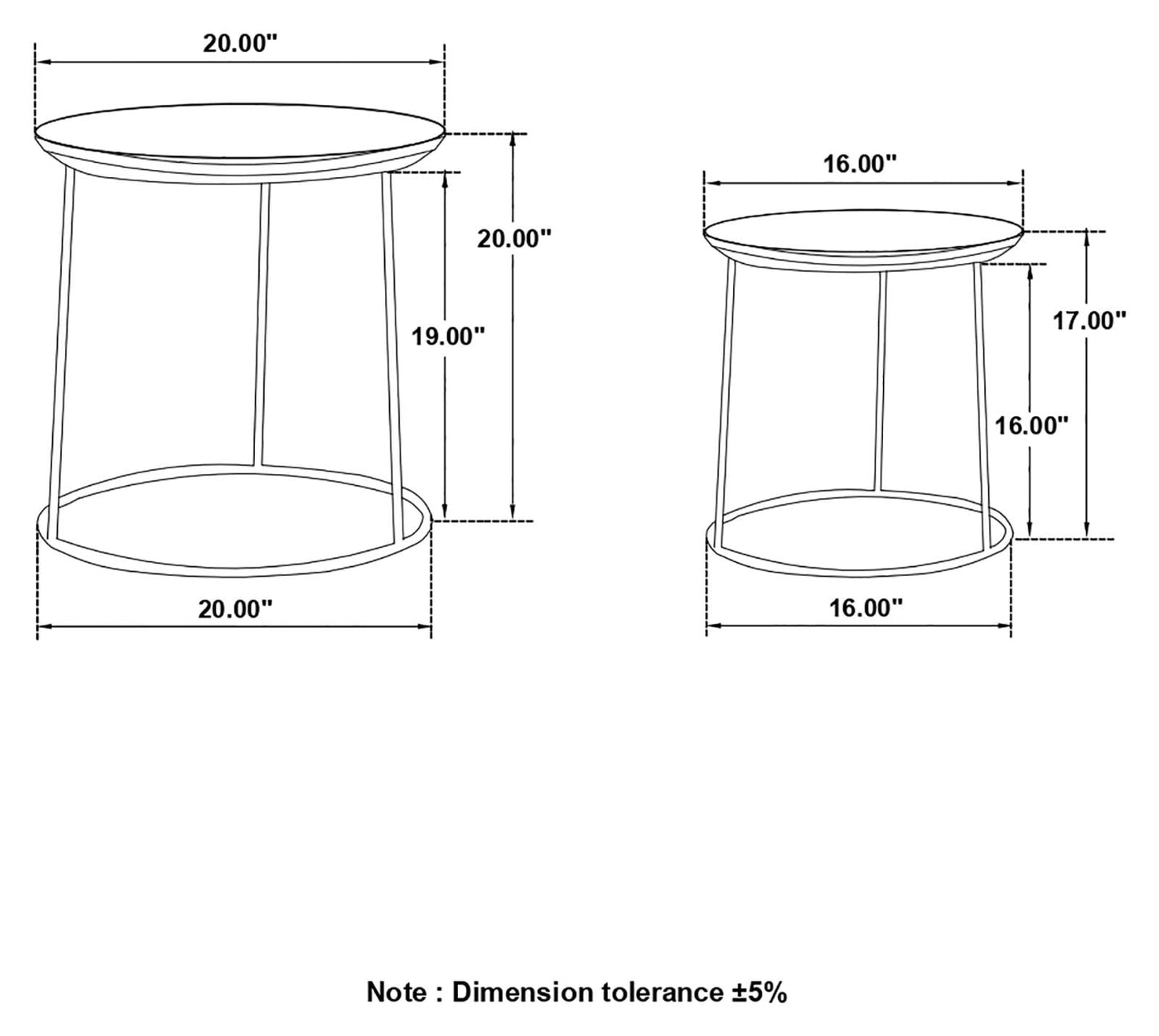 Loannis 2-Piece Round Nesting Table Matte Black - 935842 - Luna Furniture - Dallas Store